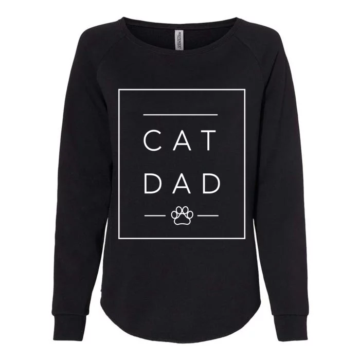 Proud Cat Dad Gift Cool Cat Dad Paw Print Funny Gift Womens California Wash Sweatshirt