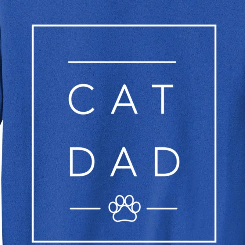 Proud Cat Dad Gift Cool Cat Dad Paw Print Funny Gift Tall Sweatshirt