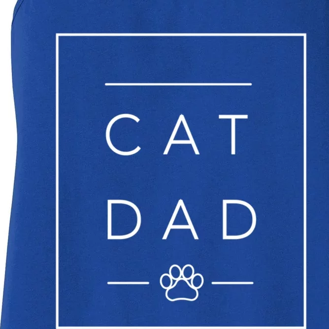 Proud Cat Dad Gift Cool Cat Dad Paw Print Funny Gift Women's Racerback Tank