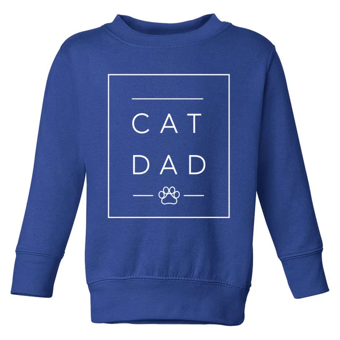 Proud Cat Dad Gift Cool Cat Dad Paw Print Funny Gift Toddler Sweatshirt