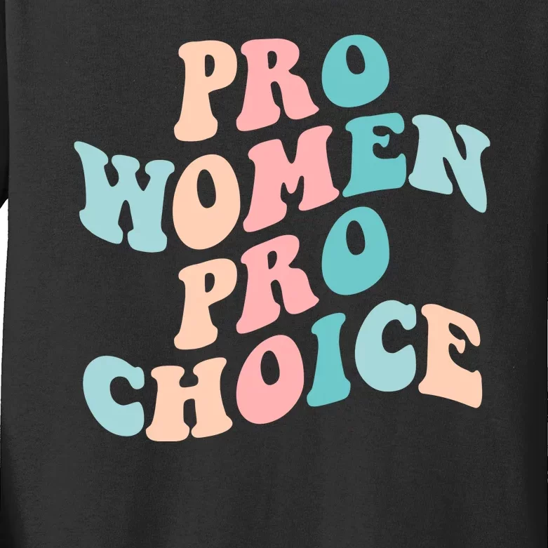 Pro Choice Equal Rights Feminist Retro Kids Long Sleeve Shirt