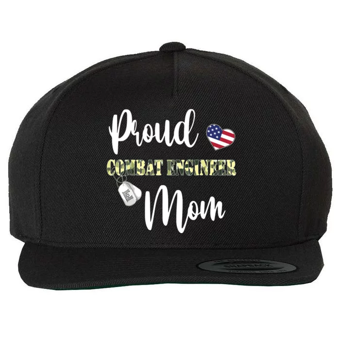 Proud Combat Engineer Mom Wool Snapback Cap