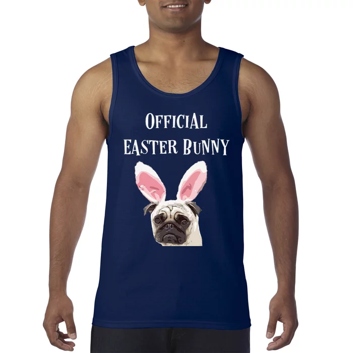 Pug Cute Easter Bunny Tank Top