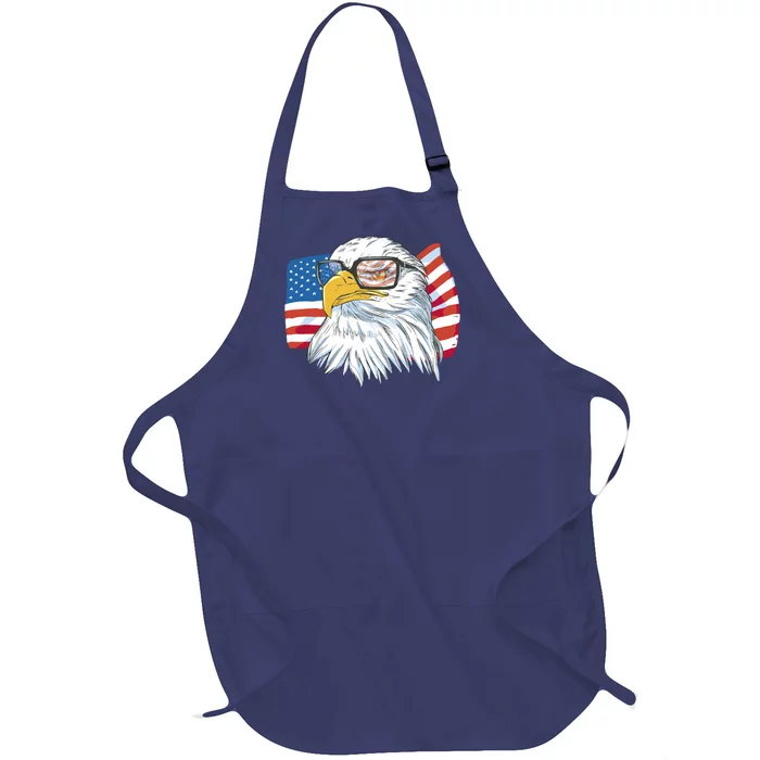 Patriot Cool Eagle USA Flag Full-Length Apron With Pocket