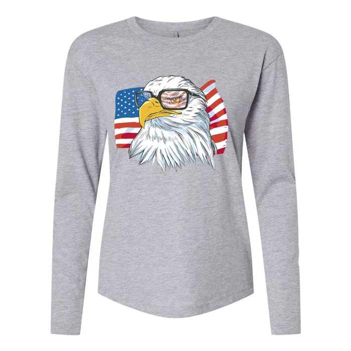 Patriot Cool Eagle USA Flag Womens Cotton Relaxed Long Sleeve T-Shirt