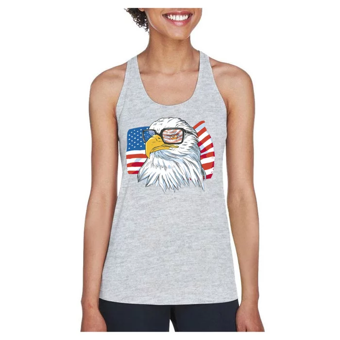 Patriot Cool Eagle USA Flag Women's Racerback Tank