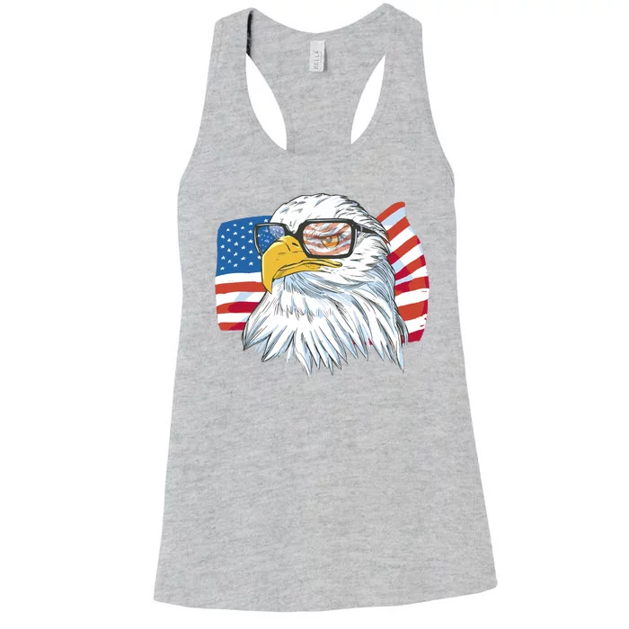 Patriot Cool Eagle USA Flag Women's Racerback Tank