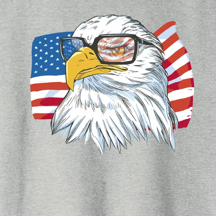 Patriot Cool Eagle USA Flag Women's Crop Top Tee