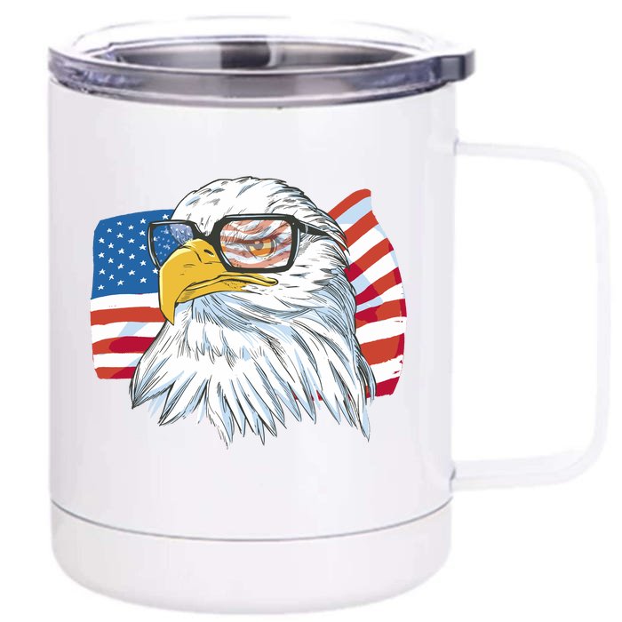 Patriot Cool Eagle USA Flag Front & Back 12oz Stainless Steel Tumbler Cup