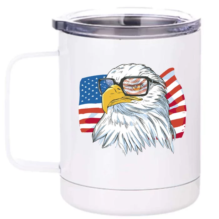 Patriot Cool Eagle USA Flag Front & Back 12oz Stainless Steel Tumbler Cup