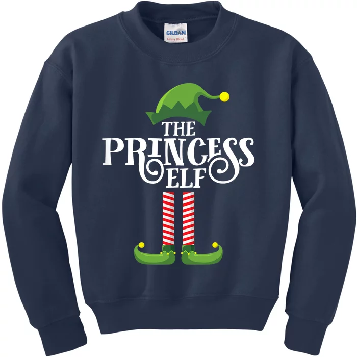 Princess Cute Elf Matching Family Group Christmas Party Kids Sweatshirt