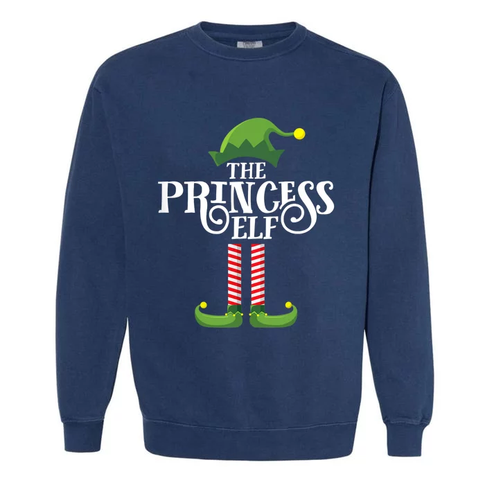 Princess Cute Elf Matching Family Group Christmas Party Garment-Dyed Sweatshirt