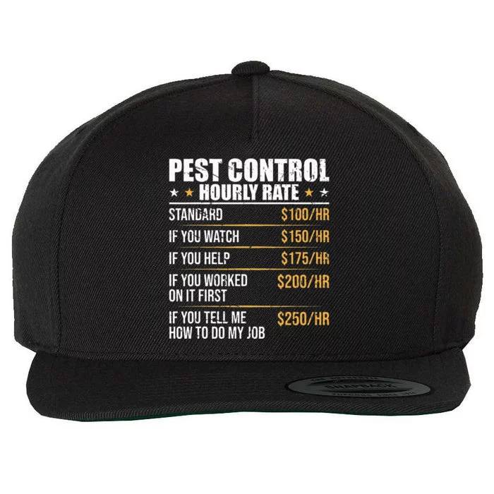 Pest Control Exterminator Pest Controller Hourly Rate Wool Snapback Cap