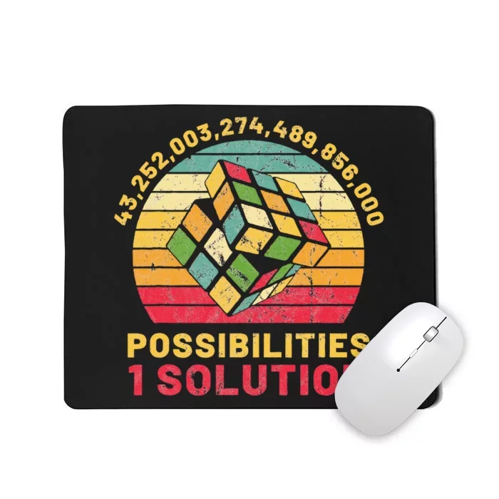 Puzzle Cube Funny One Solution Speed Cubing Mousepad