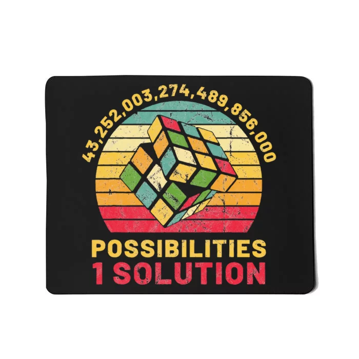 Puzzle Cube Funny One Solution Speed Cubing Mousepad