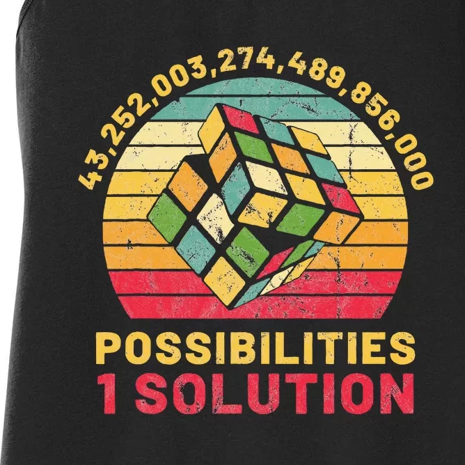 Puzzle Cube Funny One Solution Speed Cubing Women's Racerback Tank