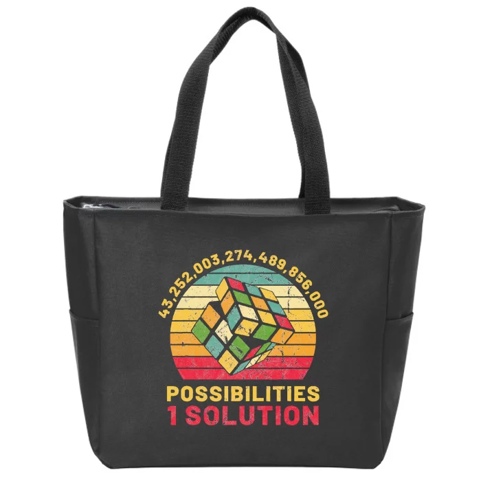 Puzzle Cube Funny One Solution Speed Cubing Zip Tote Bag