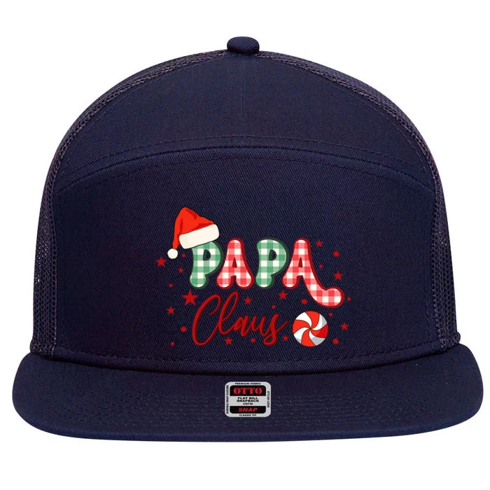 Papa Claus Funny Gift Funny Santa Christmas Gift 7 Panel Mesh Trucker Snapback Hat