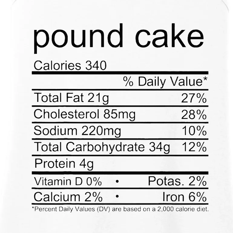 Pound Cake Family Thanksgiving Nutrition Facts Matching Ladies Essential Tank