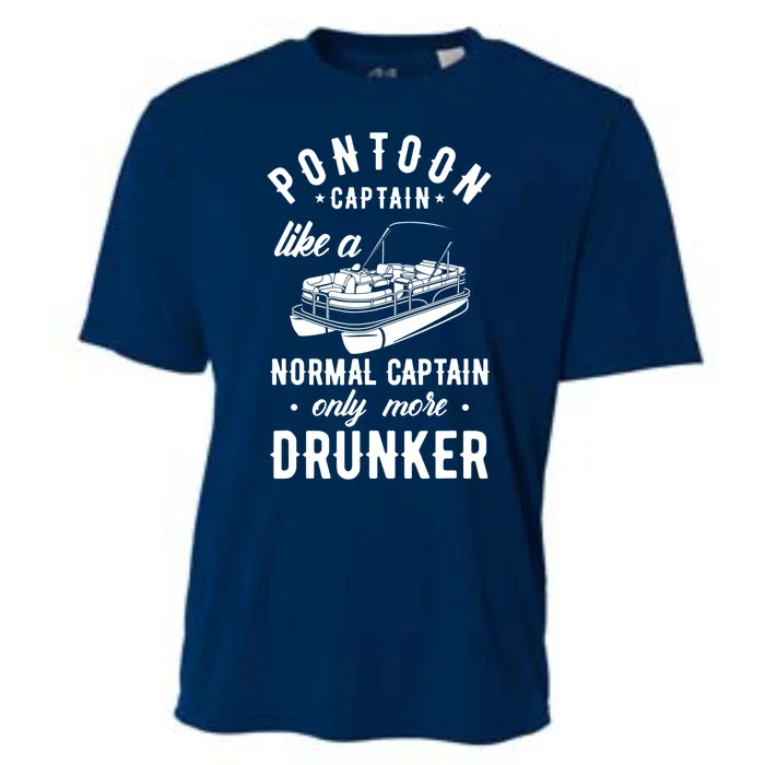 Pontoon Captain Funny Pontoon Captain Drunker Cooling Performance Crew T-Shirt