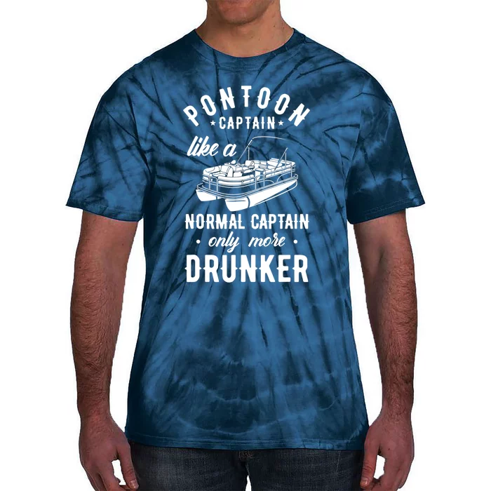 Pontoon Captain Funny Pontoon Captain Drunker Tie-Dye T-Shirt