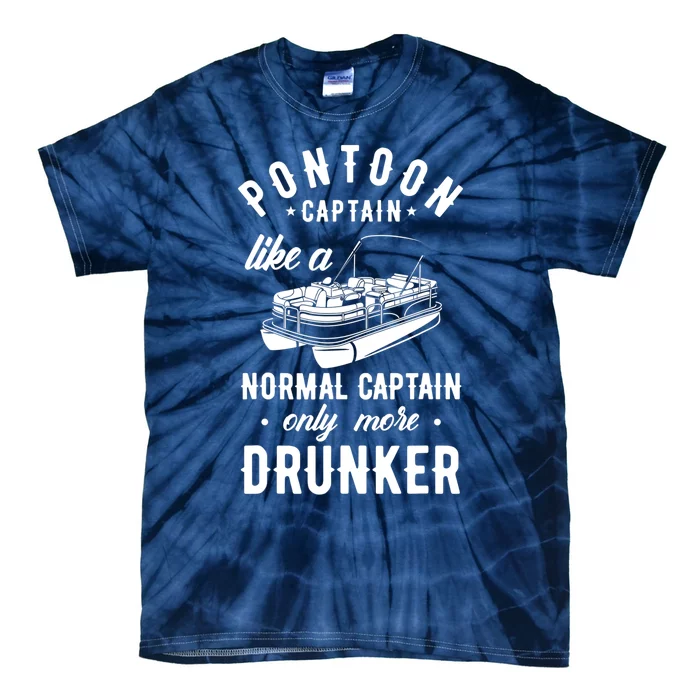 Pontoon Captain Funny Pontoon Captain Drunker Tie-Dye T-Shirt