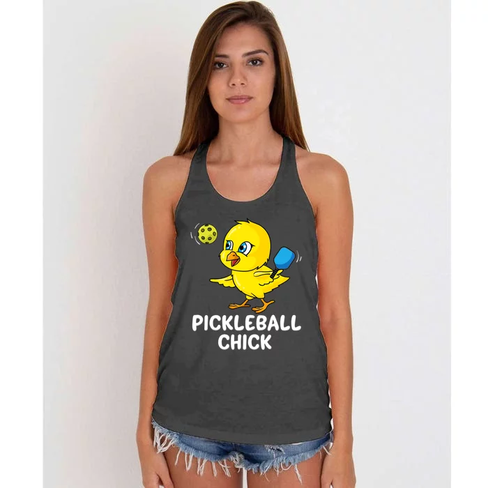 Pickleball Chick, funny pickleball Women's Knotted Racerback Tank