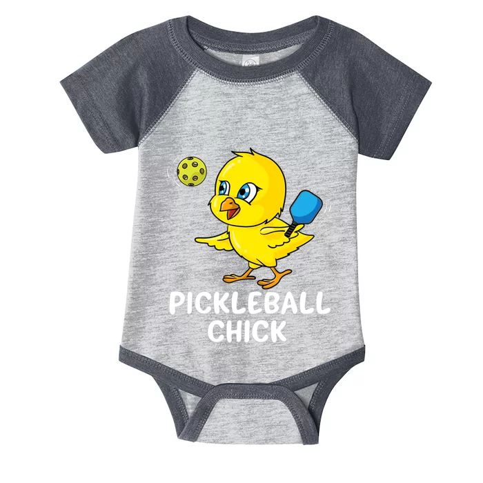 Pickleball Chick, funny pickleball Infant Baby Jersey Bodysuit