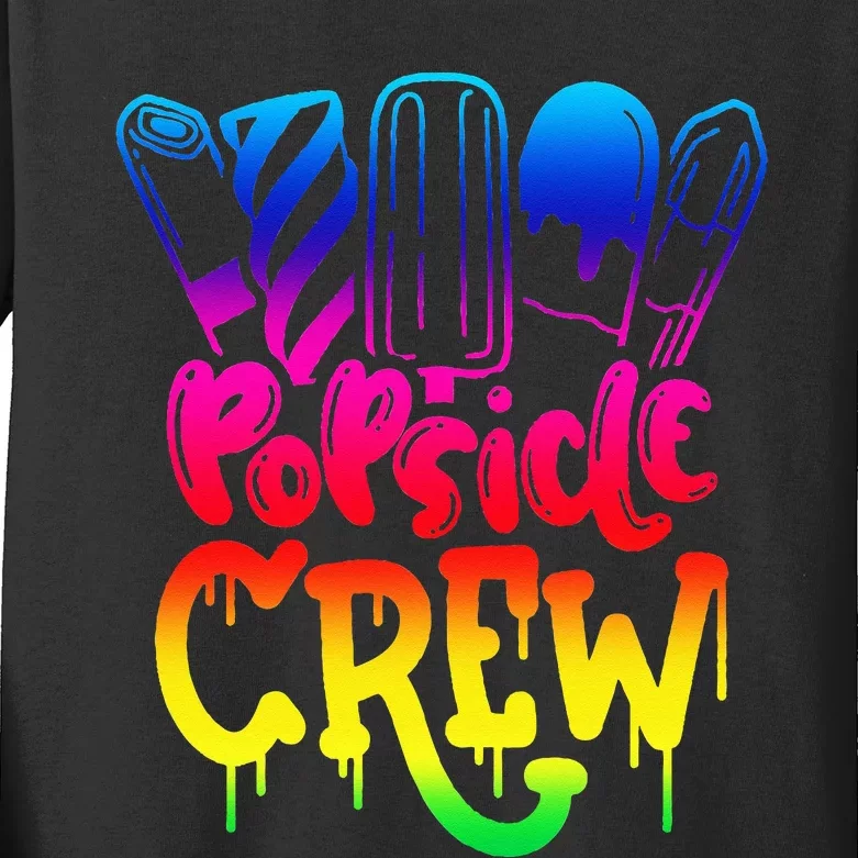 Popsicle Crew Fun Summertime Ice Lolly Summer Treats Kids Long Sleeve Shirt