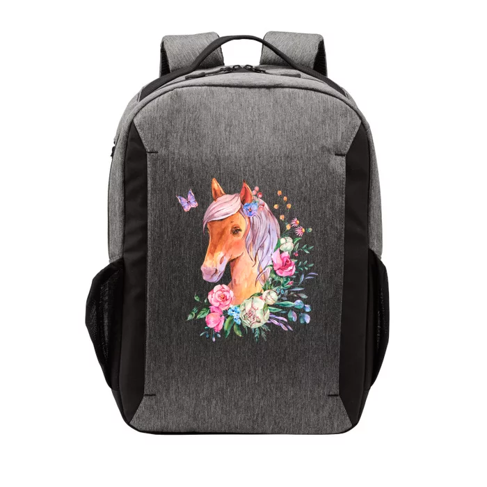 Pretty Colorful Flower Nature Horse Vector Backpack