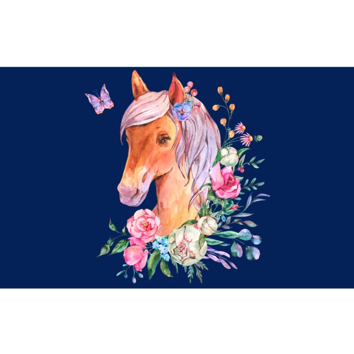 Pretty Colorful Flower Nature Horse Bumper Sticker