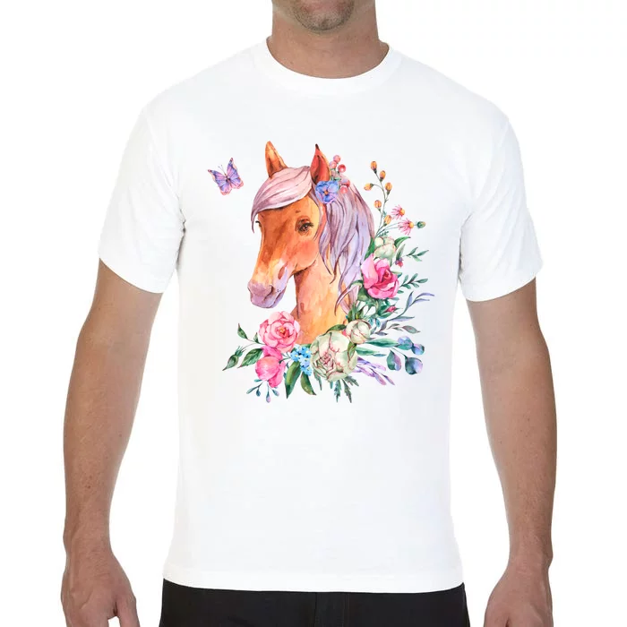 Pretty Colorful Flower Nature Horse Comfort Colors T-Shirt