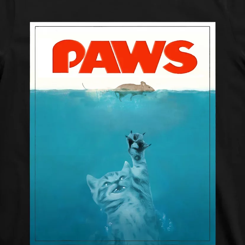 Paws Cat Funny , Kitten Movie Poster Parody T-Shirt