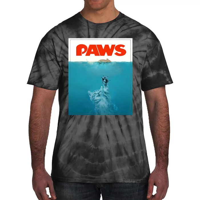 Paws Cat Funny , Kitten Movie Poster Parody Tie-Dye T-Shirt