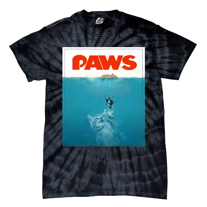 Paws Cat Funny , Kitten Movie Poster Parody Tie-Dye T-Shirt