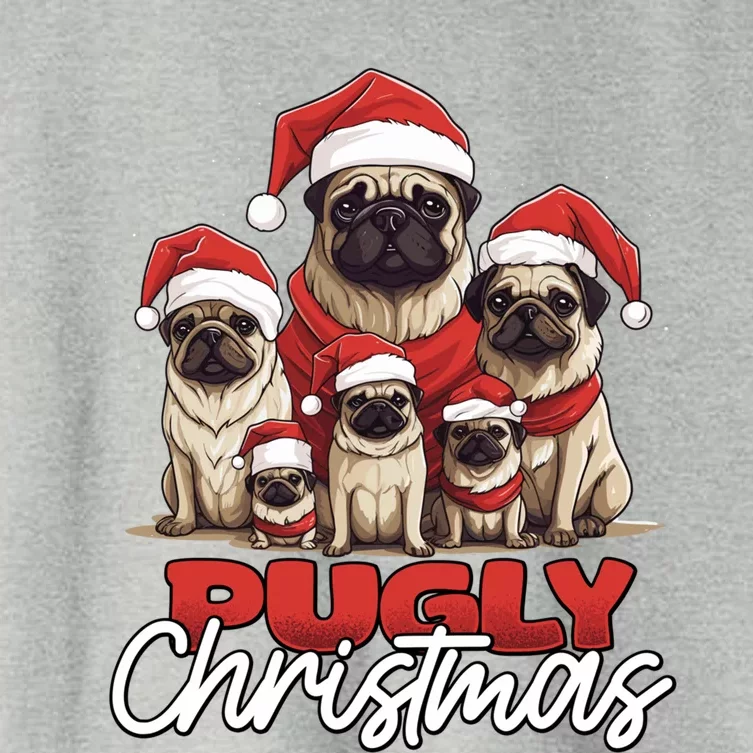 Pugly Christmas Funny Pug Dog Lover Xmas Family Saying Cute Meaningful Gift Women's Crop Top Tee