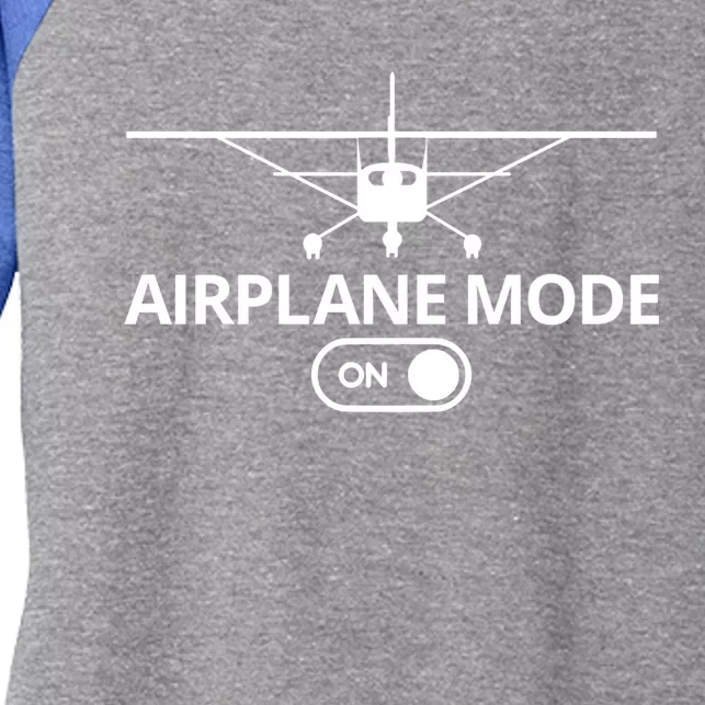 Pilot C172 Flying Airplane Mode On Cool Gift Women's Tri-Blend 3/4-Sleeve Raglan Shirt