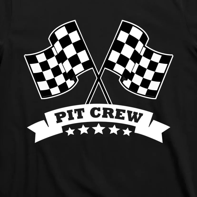 Pit Crew For Race Car Parties White Banner T-Shirt