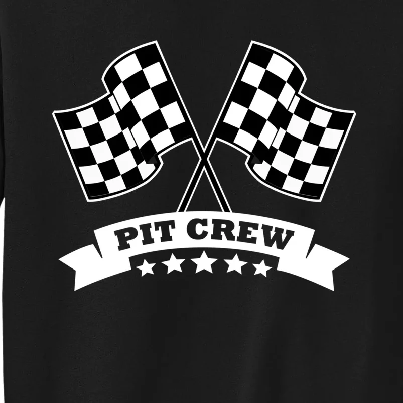 Pit Crew For Race Car Parties White Banner Tall Sweatshirt