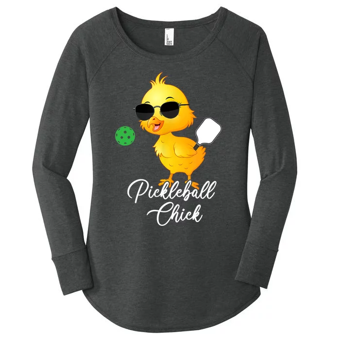 Pickleball Chick, Funny Pickleball TShirt Women's Perfect Tri Tunic Long Sleeve Shirt