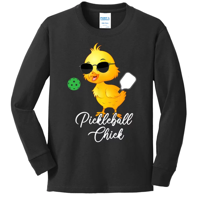 Pickleball Chick, Funny Pickleball TShirt Kids Long Sleeve Shirt