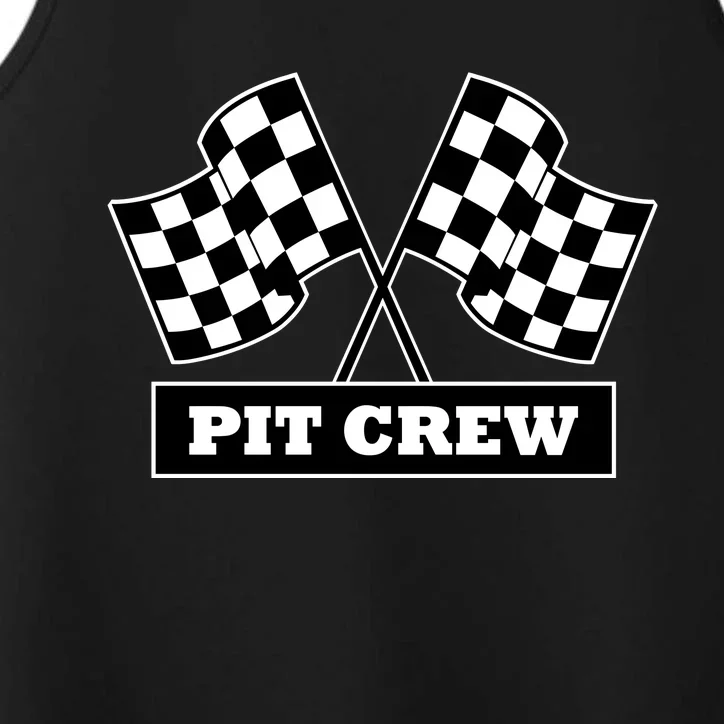 Pit Crew For Racing Party Parents Team Fast Cars Dark Performance Tank