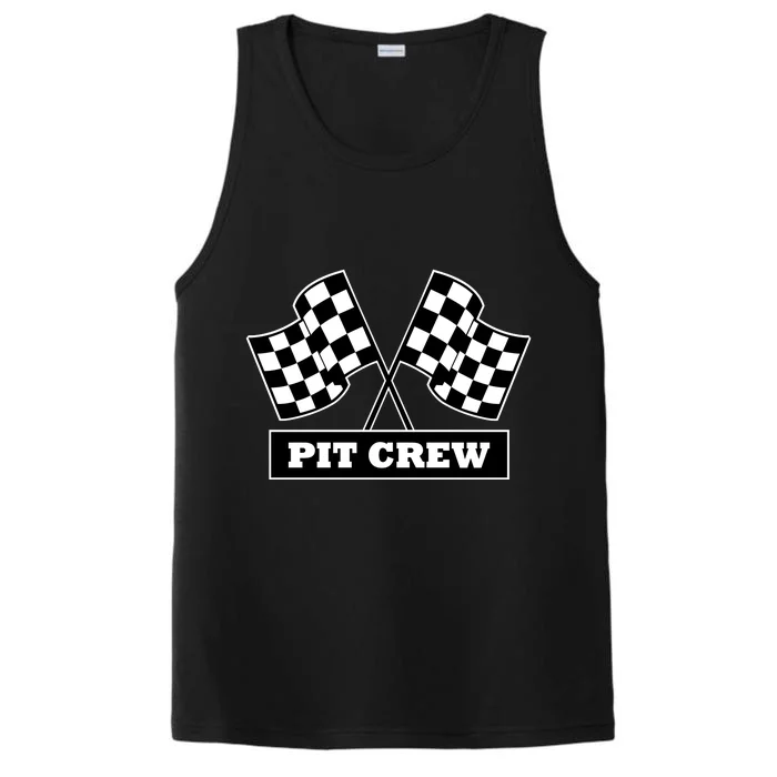 Pit Crew For Racing Party Parents Team Fast Cars Dark Performance Tank