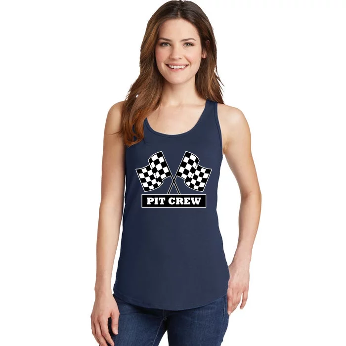 Pit Crew For Racing Party Parents Team Fast Cars Dark Ladies Essential Tank