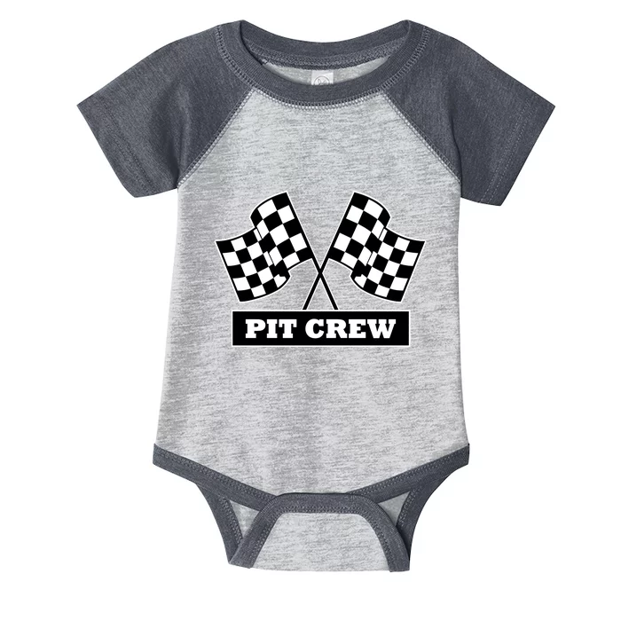 Pit Crew For Racing Party Parents Team Fast Cars Dark Infant Baby Jersey Bodysuit