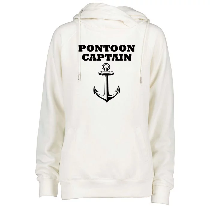 Pontoon Captain Funny Pontoon Womens Funnel Neck Pullover Hood