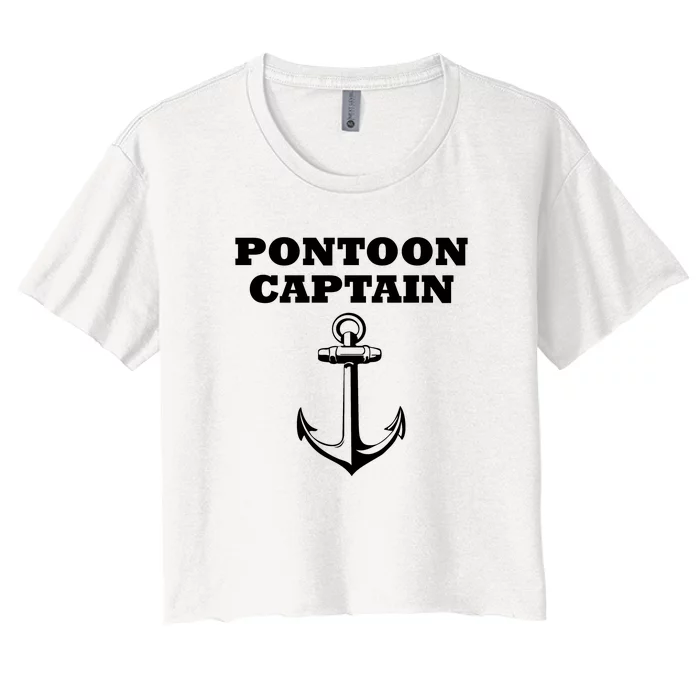 Pontoon Captain Funny Pontoon Women's Crop Top Tee