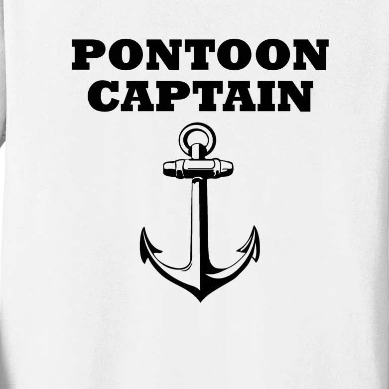 Pontoon Captain Funny Pontoon Kids Long Sleeve Shirt