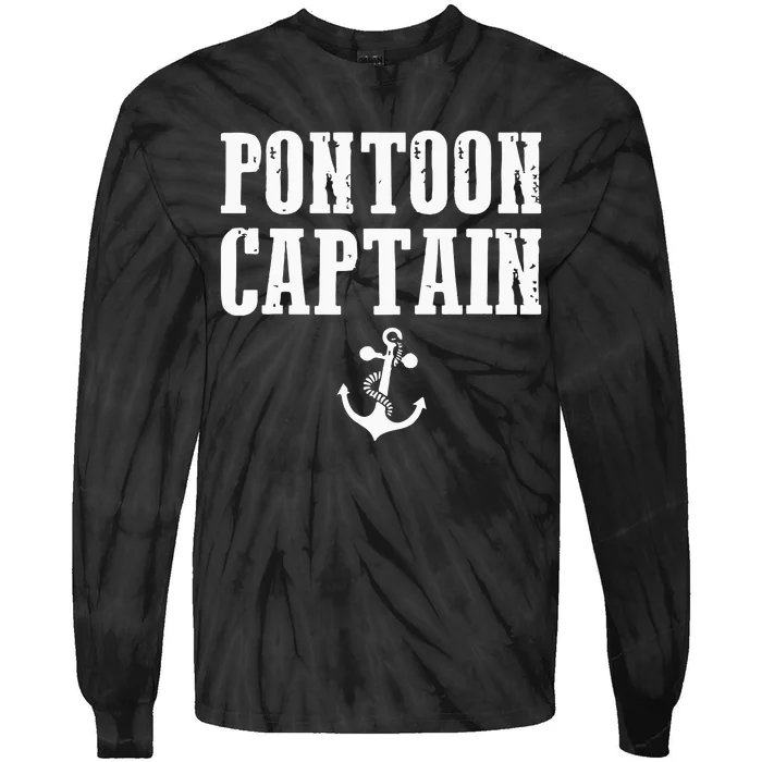 Pontoon Captain Funny Pontoon Tie-Dye Long Sleeve Shirt