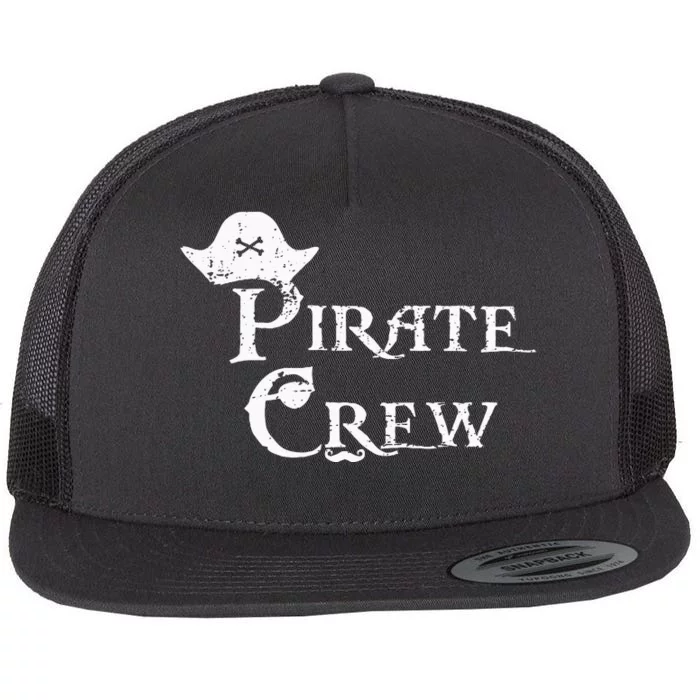 Pirate Crew Funny Halloween Costume Flat Bill Trucker Hat